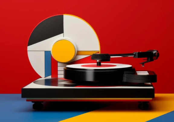 Bauhaus style vinyl player